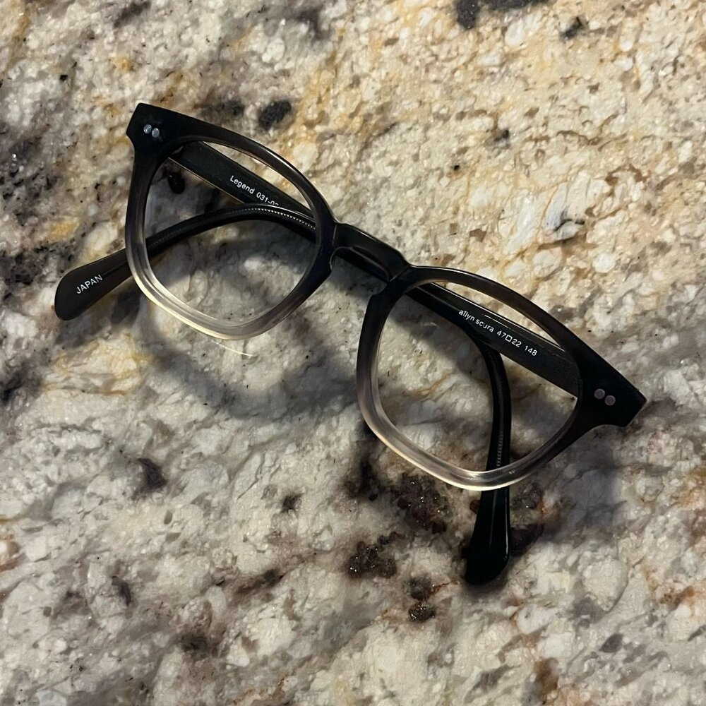 Authentic Allyn Scura Legend Black and Clear Eyeglasses Frame 47mm Made in Japan